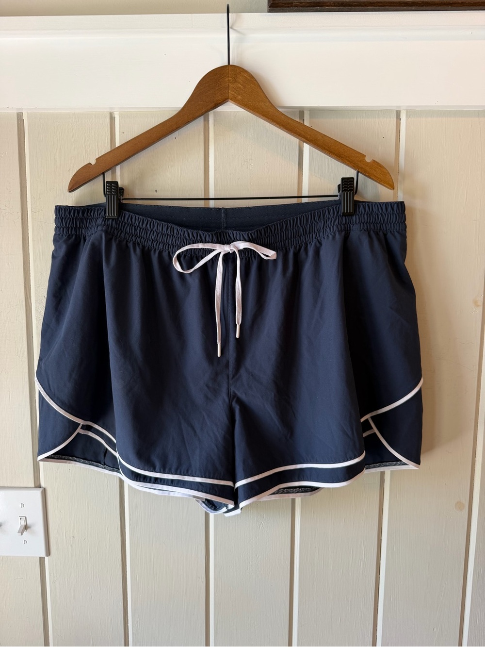 CALIA Navy Blue Athletic Shorts with White Trim, Size XXL